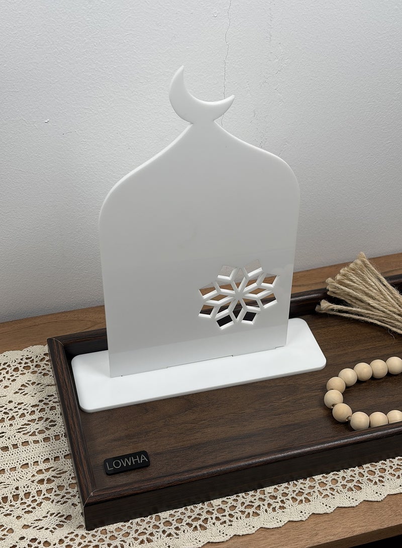 LOWHA Acrylic Decorative Stand with Islamic Design and Ramadan Crescent Moon Shape - Image 2