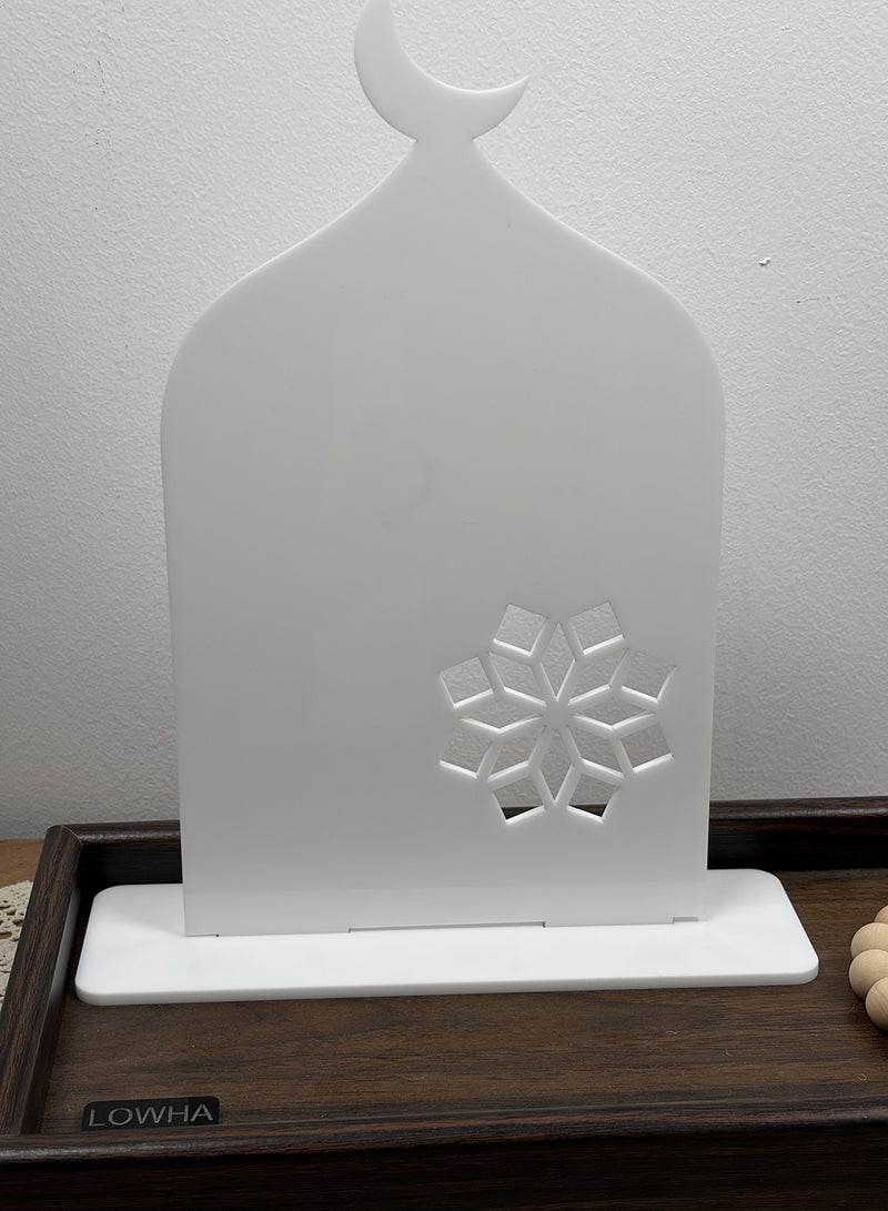 LOWHA Acrylic Decorative Stand with Islamic Design and Ramadan Crescent Moon Shape - Image 3