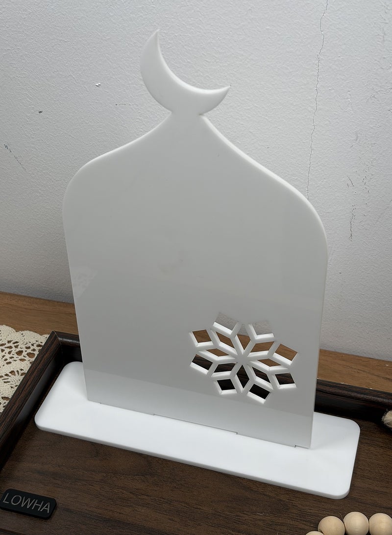 LOWHA Acrylic Decorative Stand with Islamic Design and Ramadan Crescent Moon Shape - Image 4