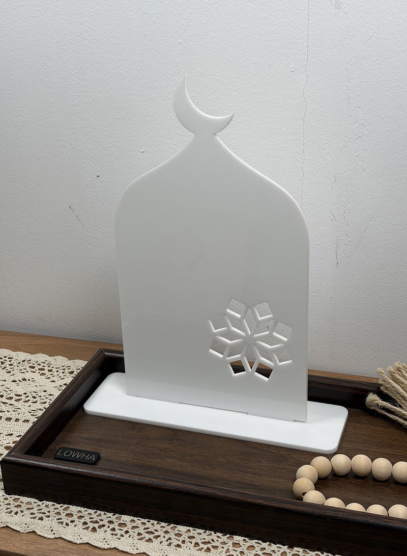 LOWHA Acrylic Decorative Stand with Islamic Design and Ramadan Crescent Moon Shape - Image 5