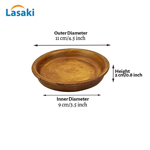 Lasaki Round Ceramic Trays (Plates Saucers) for Pots, planters, Flower, Succulent(Set of 2,Antique_1,3.5 inch) R3.5(Plants not Included) - Image 5