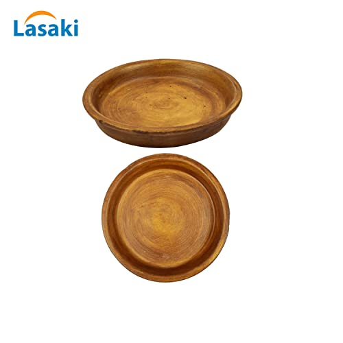 Lasaki Round Ceramic Trays (Plates Saucers) for Pots, planters, Flower, Succulent(Set of 2,Antique_1,3.5 inch) R3.5(Plants not Included) - Image 3