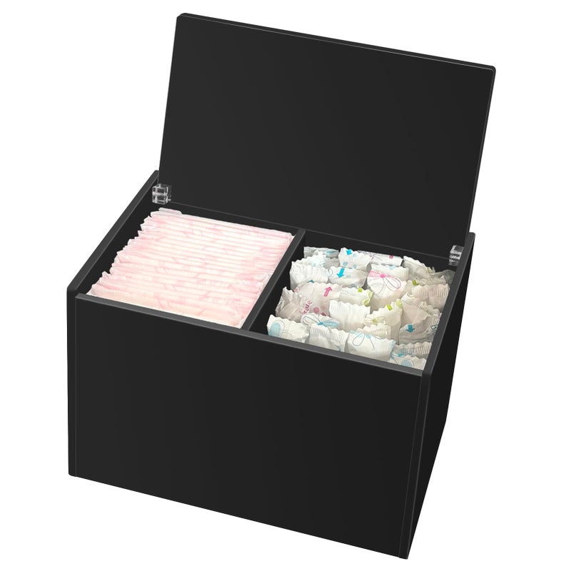 DELIPPLY DELIPPLY Tampon Holder for Bathroom Tampons and Pads Container Box Women Period Storage Holder Black 