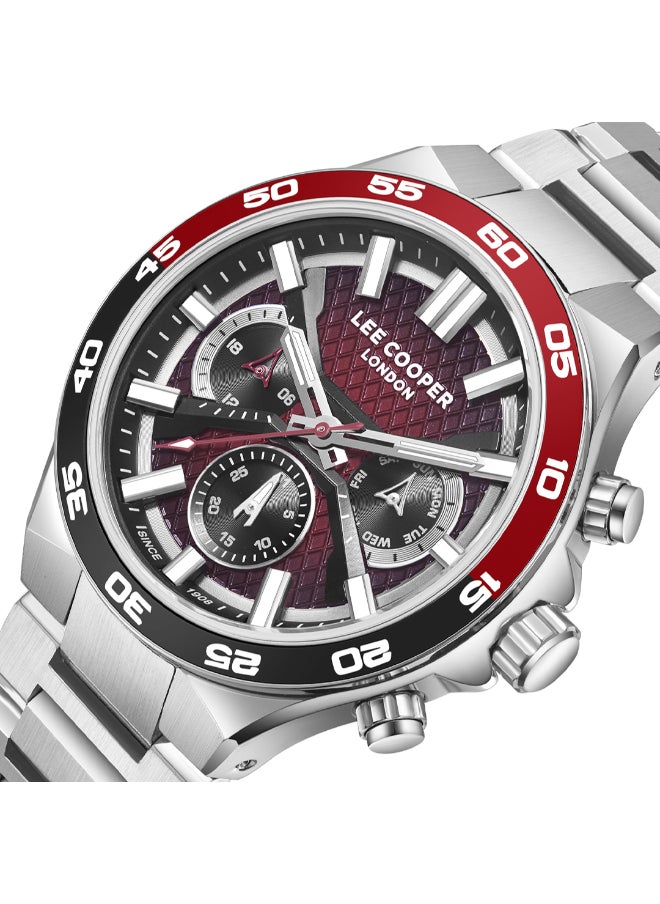 Lee Cooper Men's Multi Function Display Watch With Silver Metal Strap - LC08067.380  - Image 1