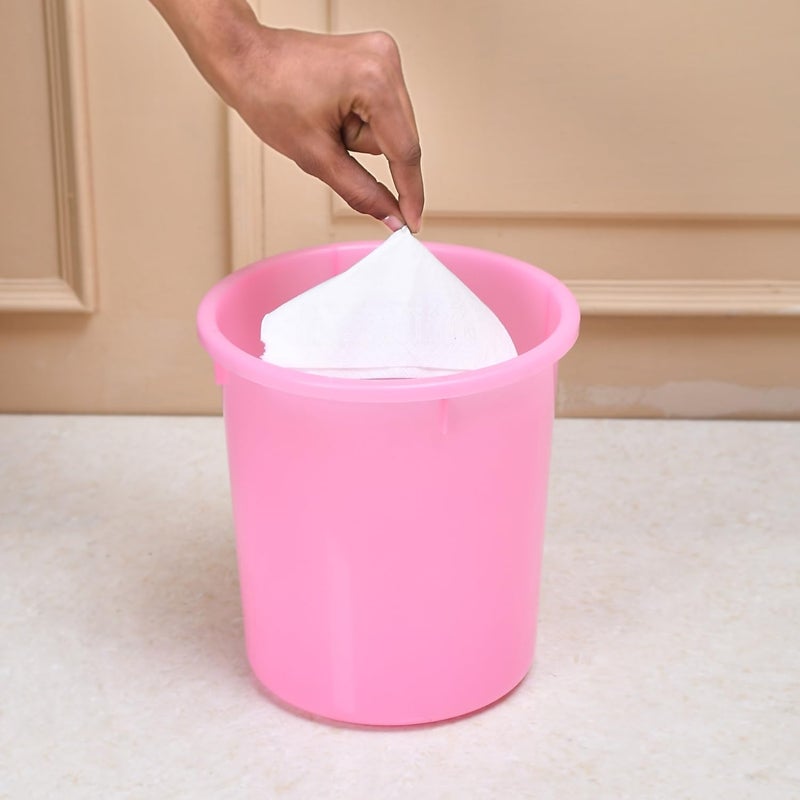 Kuber Industries Kuber Industries Dustbin Open Dustbin Plastic Garbage Dustbin For Kitchen Dustbin for Bathroom Kitchen Office And Bedroom Plain Sada Dustbin 5 LTR Pink  - Image 2