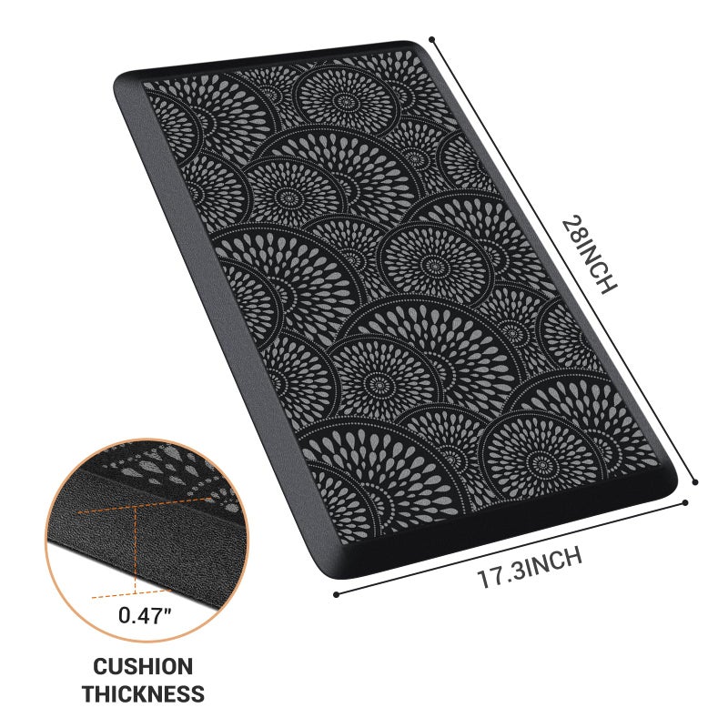Mattitude Kitchen Mat, 17.3x28in Heavy Duty Ergonomic Comfort Foam Standing Desk Mat, Waterproof Non-Slip Standing Mats and Rugs for Kitchen, Office, Laundry, Black - Image 2