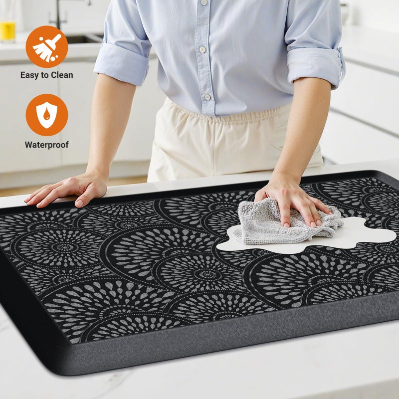 Mattitude Kitchen Mat, 17.3x28in Heavy Duty Ergonomic Comfort Foam Standing Desk Mat, Waterproof Non-Slip Standing Mats and Rugs for Kitchen, Office, Laundry, Black - Image 5