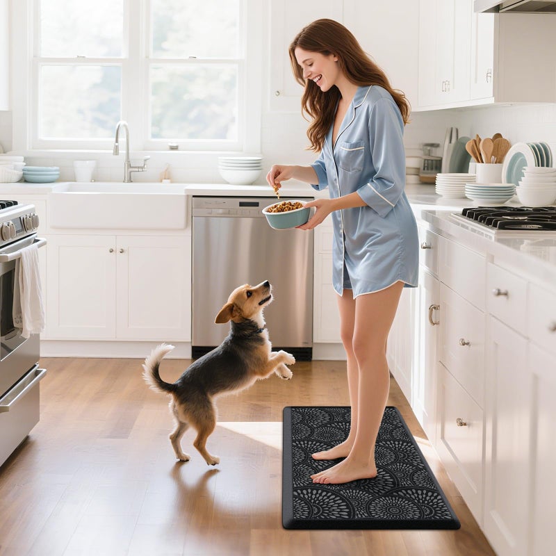Mattitude Kitchen Mat, 17.3x28in Heavy Duty Ergonomic Comfort Foam Standing Desk Mat, Waterproof Non-Slip Standing Mats and Rugs for Kitchen, Office, Laundry, Black - Image 3