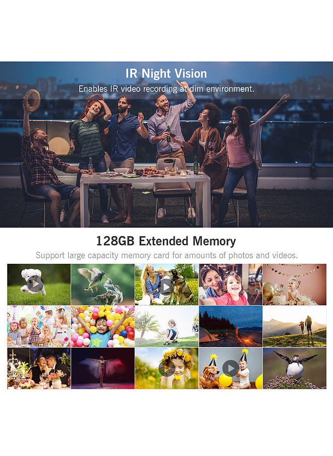 Generic - 4K 60FPS Ultra HD Digital Video Camera DV Camcorder 48MP 16X Zoom 3-inch Rotatable LCD Touch Screen WiFi Sharing IR Night Vision Motion Dectection Anti-shaking Time Lapse Slow Motion - Image 1