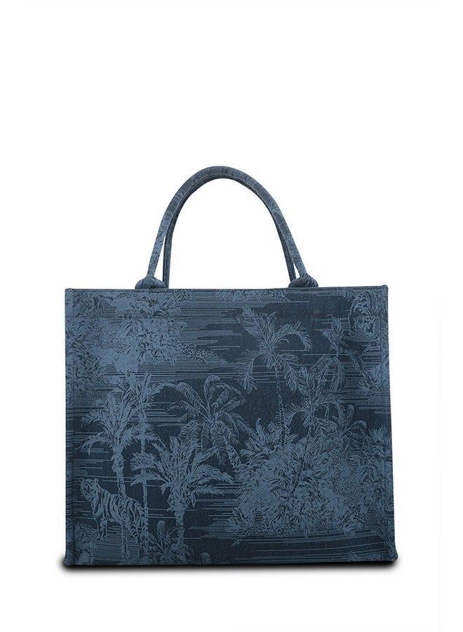 earthbags Luna Box Tote Bag Blue - Image 1