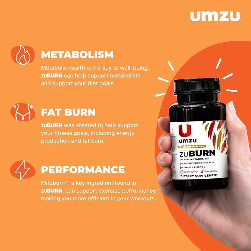 UMZU مكمل UMZU ZuBurn لحرق الدهون الحرارية لجسم صحي مكونات طبيعية لدعم الأيض زيادة حرق السعرات الحرارية تقليل الدهون في الجسم 30 يومًا 60 كبسولة - Image 3