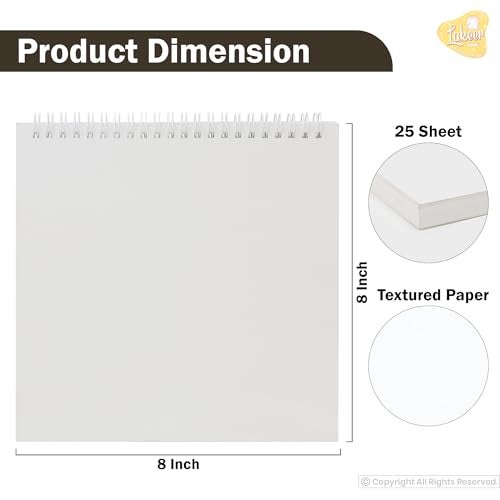 Lakeer Watercolor Wire-O Sketchbook - 8x8 inch | Cold-Pressed Watercolor Paper with Cotton-25 Sheets (50 Pages), 250 GSM | Mixed Media, for Artist-(Acid Free) - Image 3