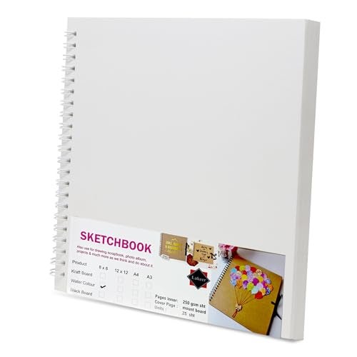 Lakeer Watercolor Wire-O Sketchbook - 8x8 inch | Cold-Pressed Watercolor Paper with Cotton-25 Sheets (50 Pages), 250 GSM | Mixed Media, for Artist-(Acid Free) - Image 1