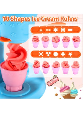مجموعة عجين ملونة، 34 قطعة من ادوات صنع الايس كريم، مجموعة العاب ابداعات المطبخ للاطفال الاولاد والبنات الصغار من سن 3-8 سنوات لاعياد الميلاد (تتضمن 12 لون العجين) - view 5