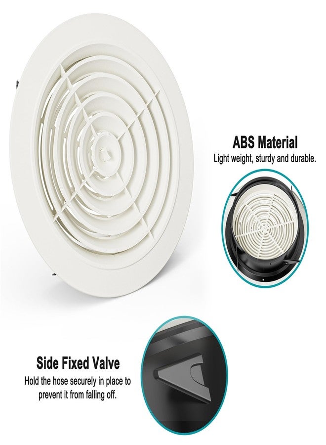 HG Power 8 Inch Round Air Vent, HG Power Adjustable ABS Vent Cover, White Louver Grille Vent Fit for Bathroom, Office, Kitchen, Ventilation Use - Opening Size 7.28" - Image 4
