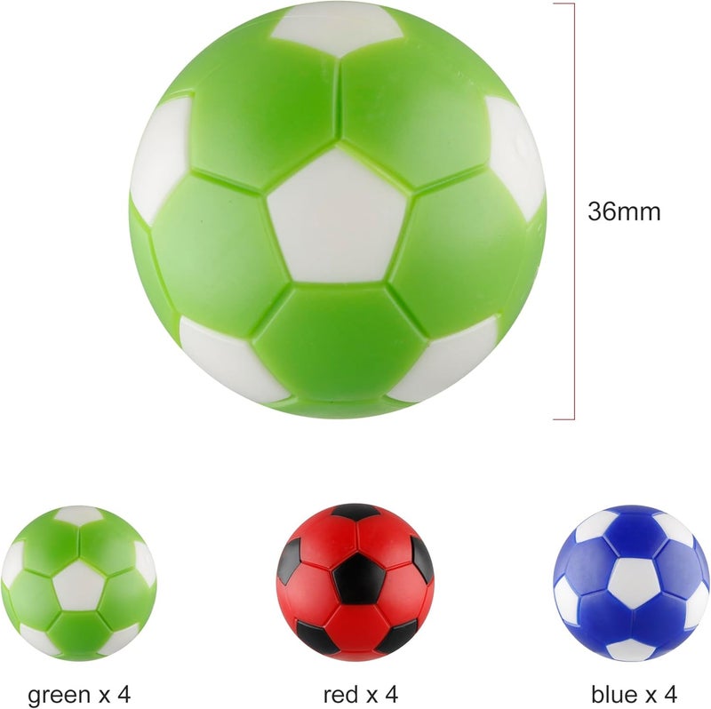 BQSPT Foosball Balls Replacement,Foose Balls, Mini Foosball 36mm,Multicolor Foosball Accessories 12pack - Image 2