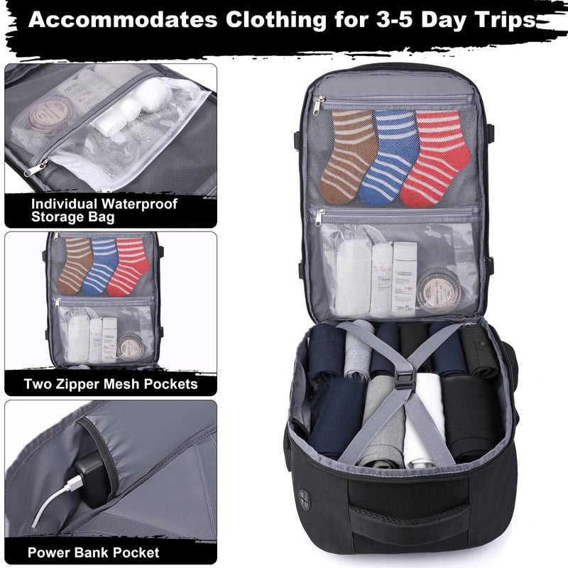 DEYACE Travel Backpack for Men Women, 18x14x8 inches TSA Approved Carry On Backpack Personal Item Size Airplane Approved Weekender Bag, Water Resistant Lightweight Laptop Daypack for Flight - Image 2