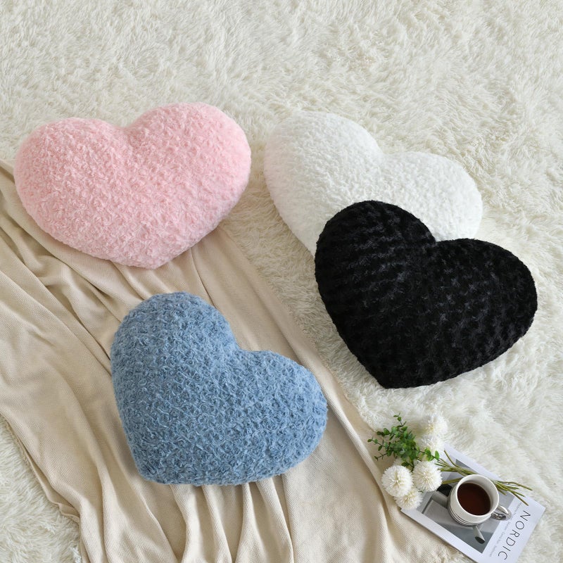 ZCNYCLAM Heart Pillow, Soft Heart Shaped Pillow with Room Decorative Throw Pillows for Bed Couch Chair Sofa, Heart Shaped Cute Throw Pillow Cushion for Bedroom Living Room (Black, Mini 12.9" x 9.8") - Image 3
