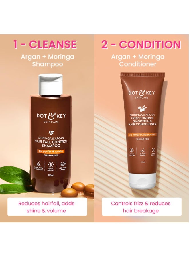 Dot & Key Moringa Argan Shampoo & Conditioner Combo | Shampoo 200ml, Conditioner 120ml - Image 3