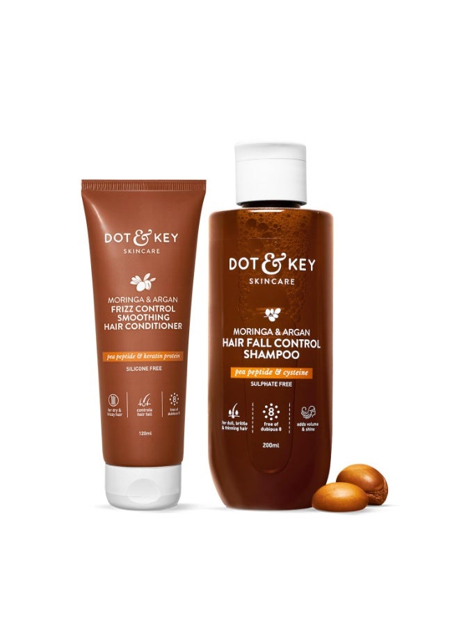 Dot & Key Moringa Argan Shampoo & Conditioner Combo | Shampoo 200ml, Conditioner 120ml - Image 1