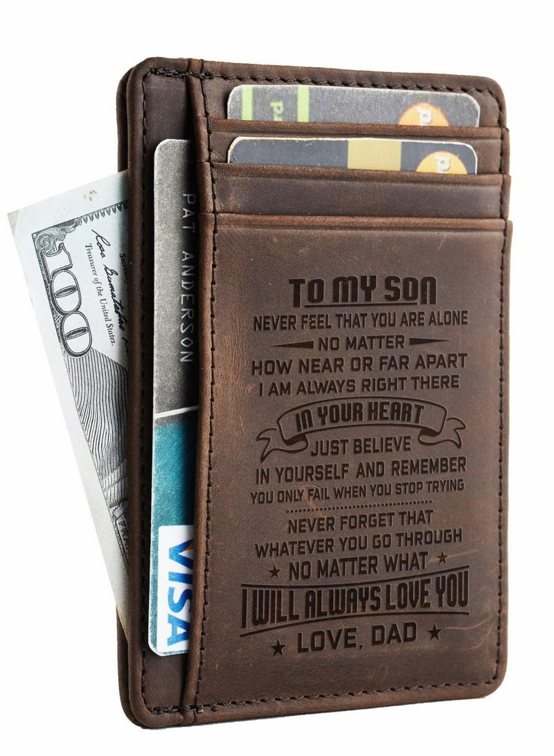 Men's Handmade Vintage Leather Wallet, Slim Pocket Purse, Perfect Gift for Son, Husband, or Dad on Birthdays and Anniversaries  - Image 2