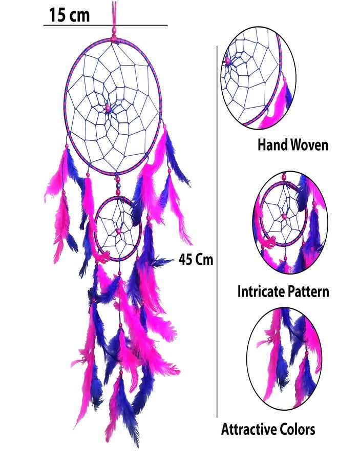 Mehruna Dream Catcher Wall Hangings Combo Feather Hanging Wind Chimes for Bedroom Car Kidsroom Wall Decor Handmade Home Decorative Items Pack of 2 (Ring Diameter_6Inch) - Image 3