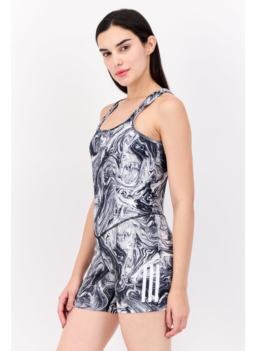 Adidas Women Sportswear Fit Sleeveless Hyperglam Leotard, Multicolor  - Image 2
