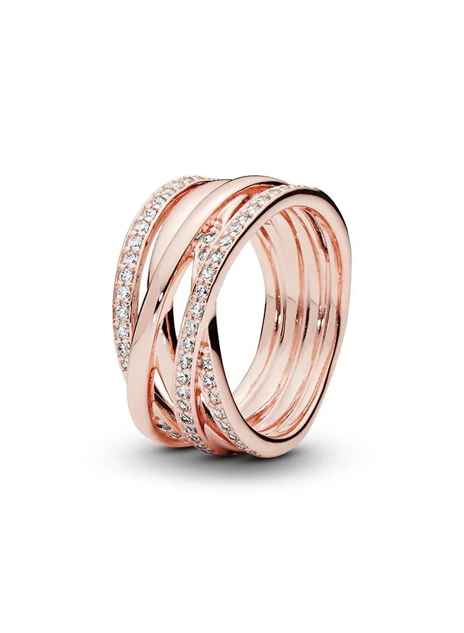 باندورا Sparkling & Polished Lines Ring