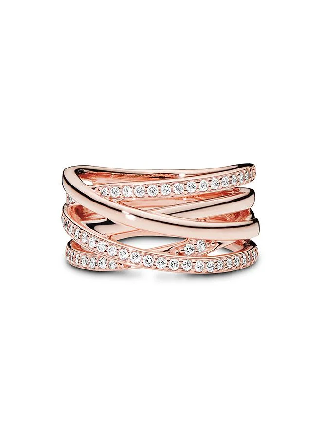 باندورا Sparkling & Polished Lines Ring