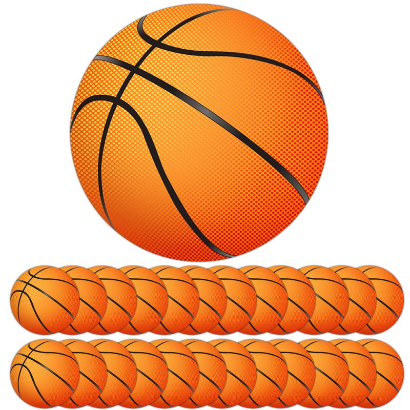 LUFEEMGA 25 Pcs Double-Sided Basketball Cutouts, 7.9 in Large Paper Decorations for Classroom Bulletin Board, Door & Wall, Sports Party Decor, Includes Glue Dots - Image 1