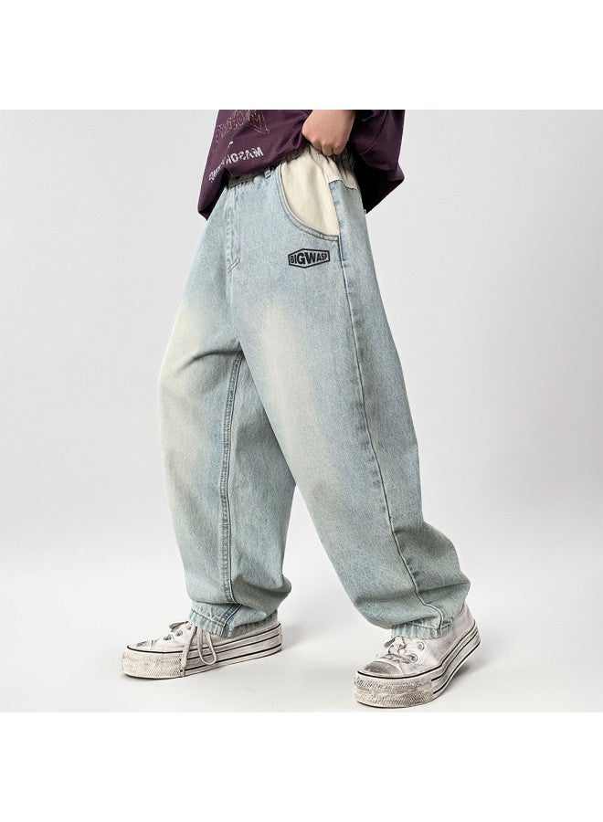 Bumblebee Boys' Light Wash Denim Pants Summer 2025 New Collection Thin Mid-child Trendy Summer Pants For Kids - Image 4