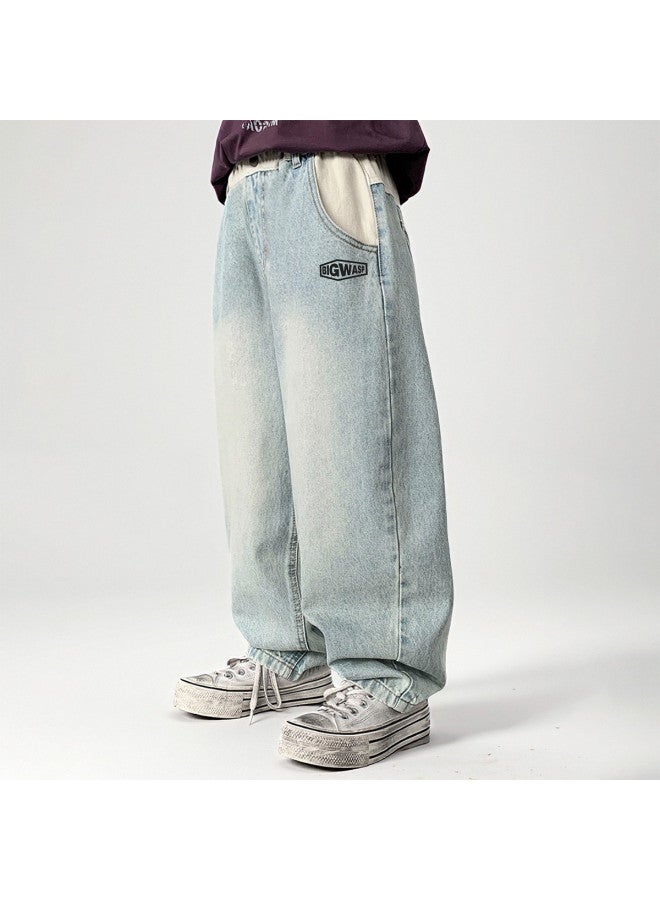 Bumblebee Boys' Light Wash Denim Pants Summer 2025 New Collection Thin Mid-child Trendy Summer Pants For Kids - Image 3