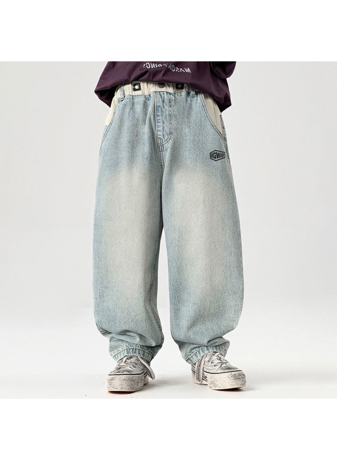 Bumblebee Boys' Light Wash Denim Pants Summer 2025 New Collection Thin Mid-child Trendy Summer Pants For Kids - Image 5