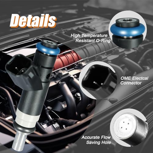 YIHOVY 𝐘𝐈𝐇𝐎𝐕𝐘 Upgraded Fuel Injectors FJ1058 fit for Jeep Compass Patriot 2007-2017, fit for Dodge Journey Avenger Caliber 2007-2015, fit for Chrysler 200 Sebring 2007-2014, L4 2.4L Gas, 04891577AC (4) - Image 3