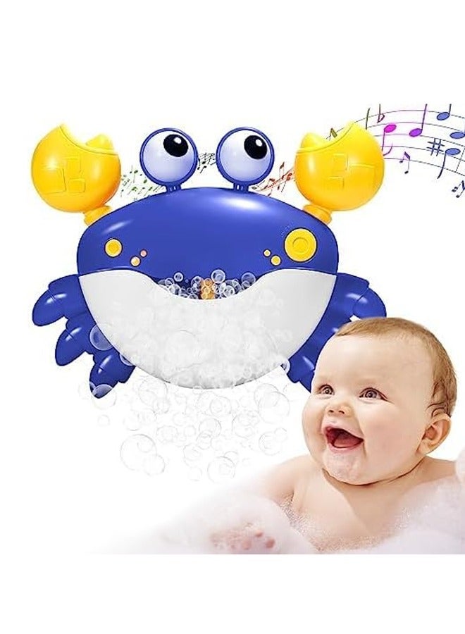 إيهوم ألعاب الاستحمام للطفل السلطعون: آلة صنع فقاعات الاستحمام آلة صنع فقاعات الاستحمام السلطعون صانع فقاعات الاستحمام، تنفخ الفقاعات وتشغل أغاني الأطفال، تعمل بالبطارية (أزرق) - Image 1
