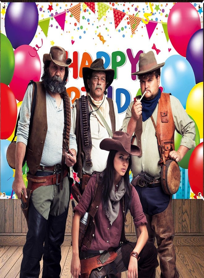 Kreyfer 7 x 5 FT Happy Birthday Backdrop - Colorful Birthday Banner Wall Hanging, Fun Photo Booth Background for Kids and Adults Indoor Outdoor Party Decorations - Image 5