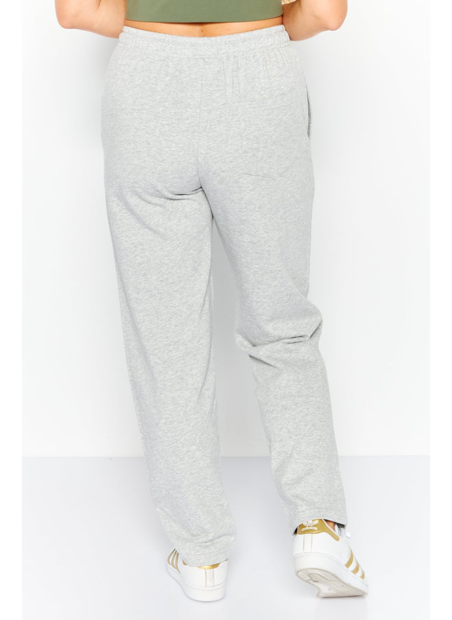 ELVIS Women Regular Fit Embroidered Logo Jogger Pants, Grey  - Image 2