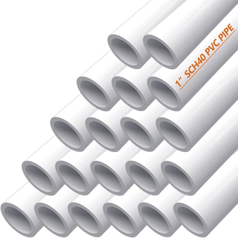 letsFix 1" PVC Pipe, DIY PVC Projects for the Home, Garden, Greenhouse, Farm and Workshop, Sch. 40 Furniture Grade, White [40" x 20 Pack] - Image 1
