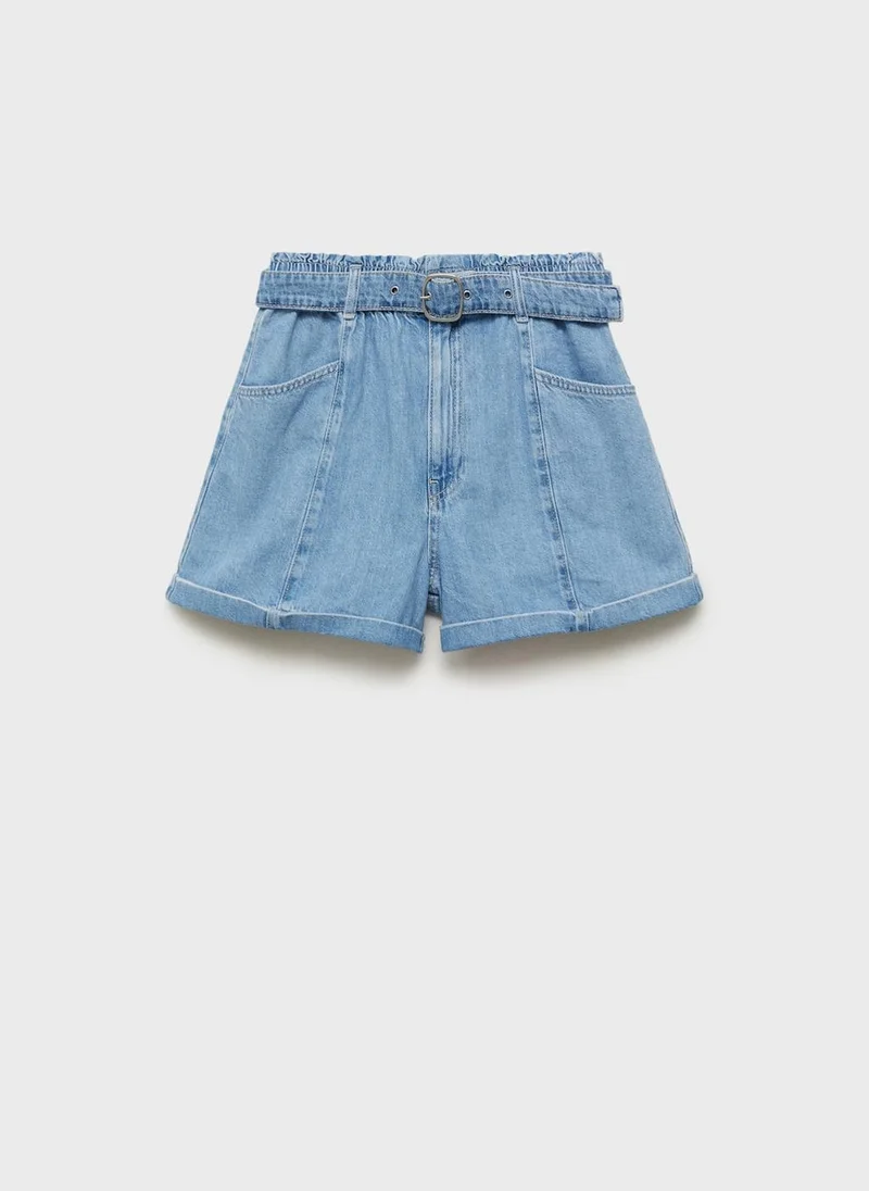 مانجو Denim Shorts With Belt