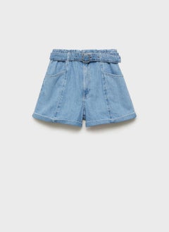 MANGO Denim Shorts With Belt  - Image 4