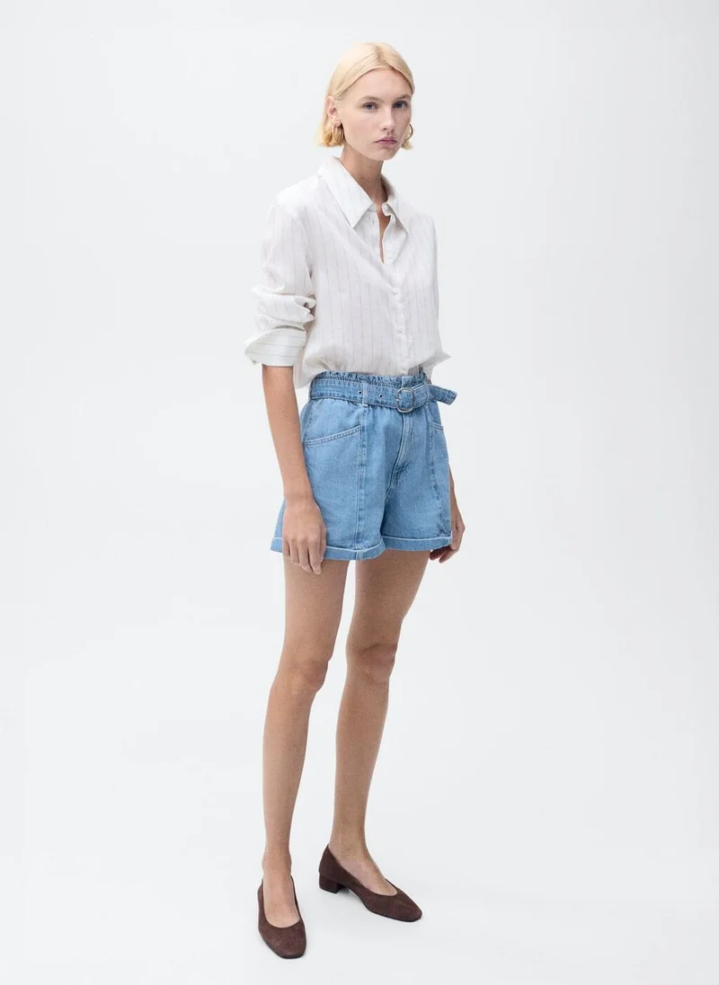 مانجو Denim Shorts With Belt