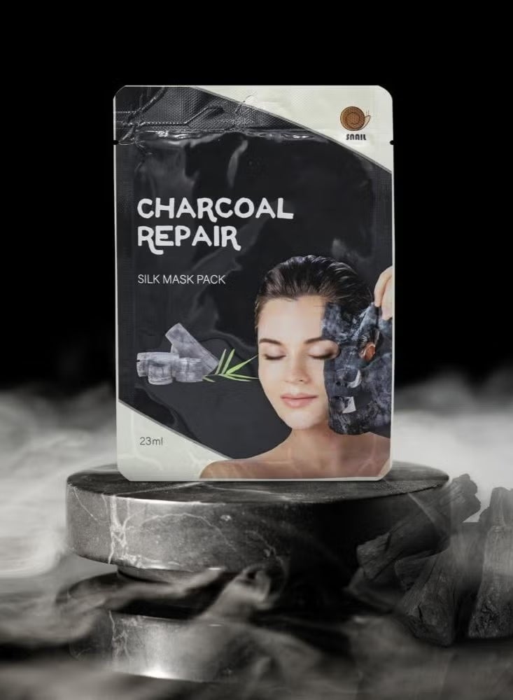SNAIL Charcoal Repair Silk Mask Pack 23 ml - Image 3