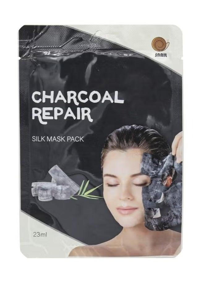 SNAIL Charcoal Repair Silk Mask Pack 23 ml - Image 1
