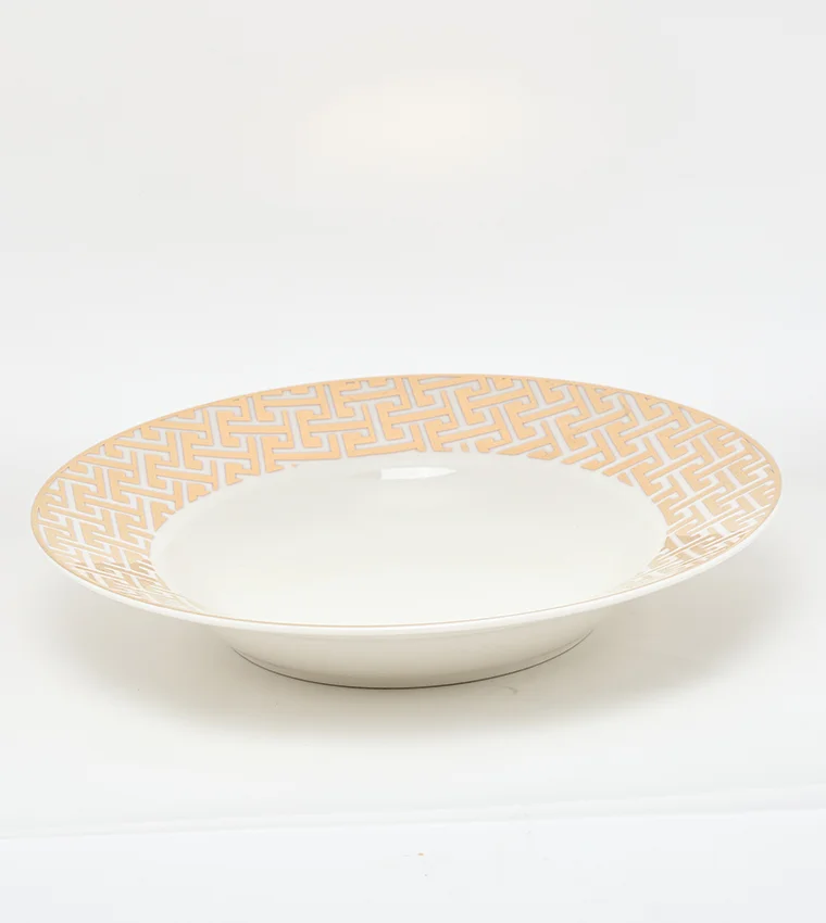 Sur La Table Patterned Soup/Pasta Plate 21cm White/Gold