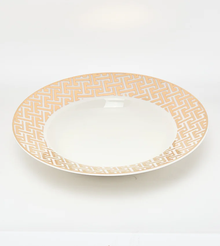 Sur La Table Patterned Soup/Pasta Plate 21cm White/Gold
