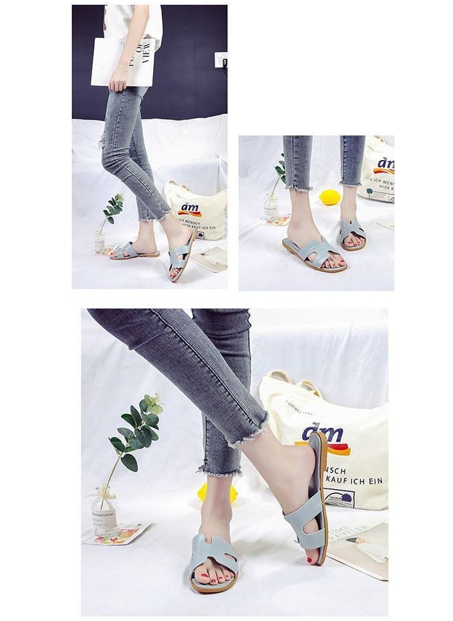ZCM-HAPPY - Women Fashion Summer Slippers Outdoor or Indoor Flat Beach Sandals - Image 1