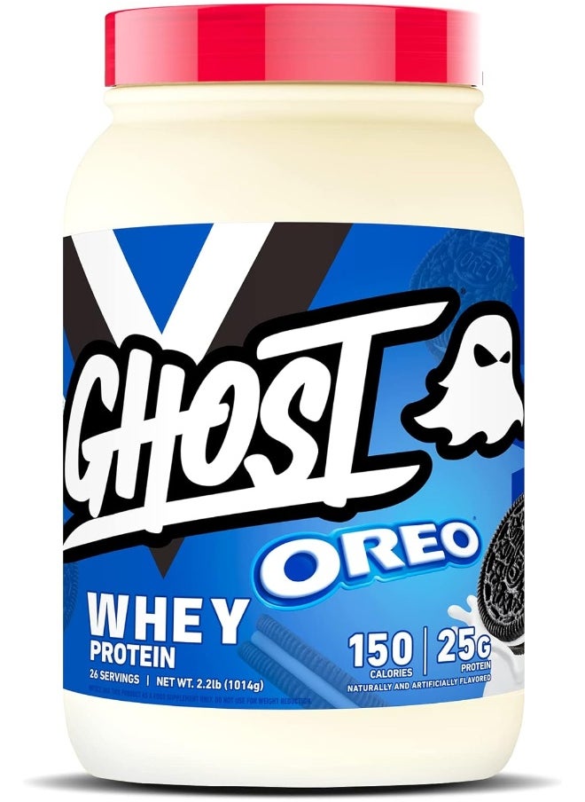 Ghost Whey Protein Powder, Oreo - 2Lb Tub, 25G Of Protein - Cookies & Cream Flavored Isolate, Concentrate & Hydrolyzed Whey Protein Blend - Post Workout Shakes  - Image 1