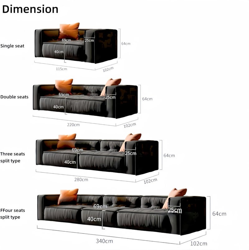 Luxury Luxe Toast Sofa Set - Black - Image 2