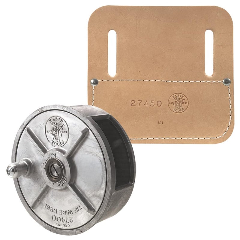 Klein Tools 80149 TieWire Reel Set Made in USA with Wire Reel and Pad Rewind Knob for TangleFree Storage 2Piece
