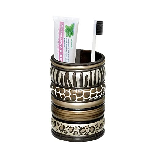 Popular Bath 781267 SAFARI STRIPES, TOOTH BRUSH HOLDER, CHOCOLATE - Image 4